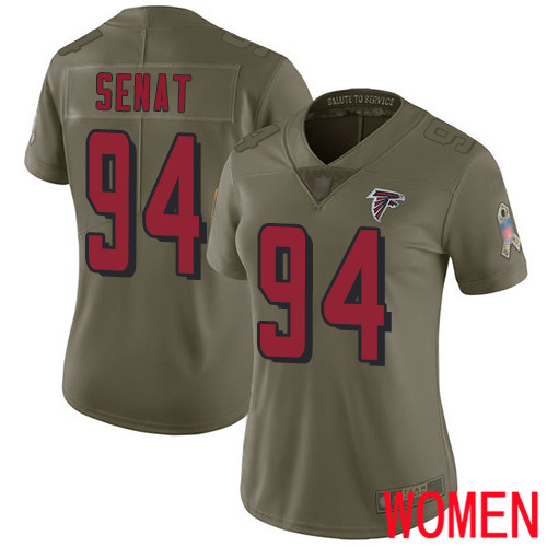Atlanta Falcons Limited Olive Women Deadrin Senat Jersey NFL Football #94 2017 Salute to Service->women nfl jersey->Women Jersey